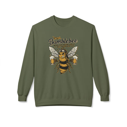 Bumblebee Beer Crewneck Sweatshirt — Playful Bee Graphic Sweatshirt for Beer Lovers US