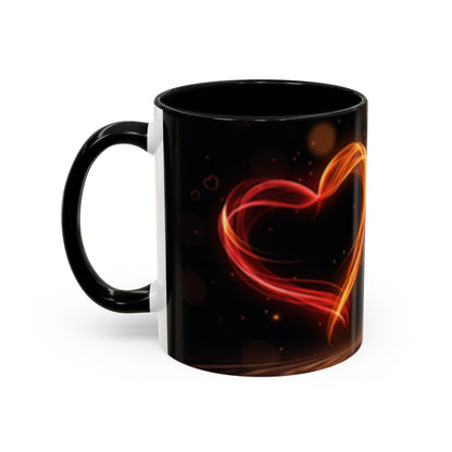 Neon Heart Accent Coffee Mug – Romantic Glow 11/15oz US