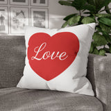 Love Heart Pillowcase — Square Decorative Throw Pillow Cover