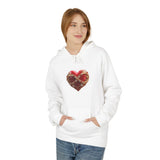 Rose Heart Hoodie — Vintage Floral Heart Graphic Pullover