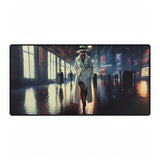 Elegant Urban Scene Desk Mat showcasing vibrant colors designed to enhance your workspace style - 31.5" × 15.5".
