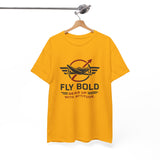 Detailed view of the screen printed graphics on the Fly Bold Graphic Tee.