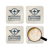 Altitude & Attitude Corkwood Coaster with cork back design to prevent sliding.