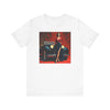 Close-up of Retro Glamour Classic Tee For Him, showing vibrant design ideal for retro enthusiasts.