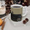 Vintage  Car Glamour London Mug, Enthusiast Gift, Coffee Cup, Retro, Unique, Mug, Glamour, Retro, Woman, Dress, Red