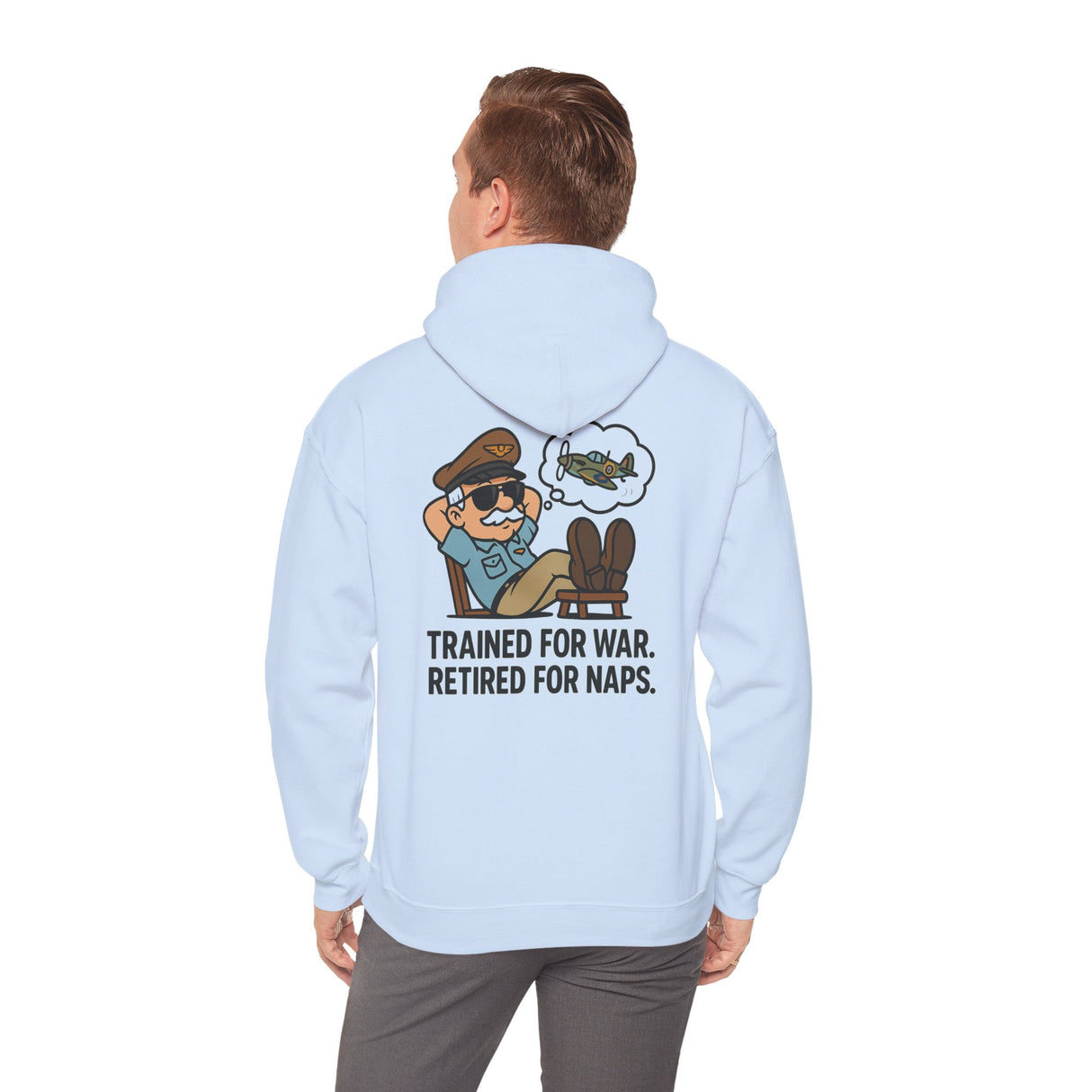 Comfortable relaxed silhouette of the Retired for Naps Hoodie, showing perfect fit for casual wear.
