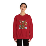 Comfortable Christmas Moose Crewneck Sweatshirt showcasing a reindeer design perfect for winter festivities.